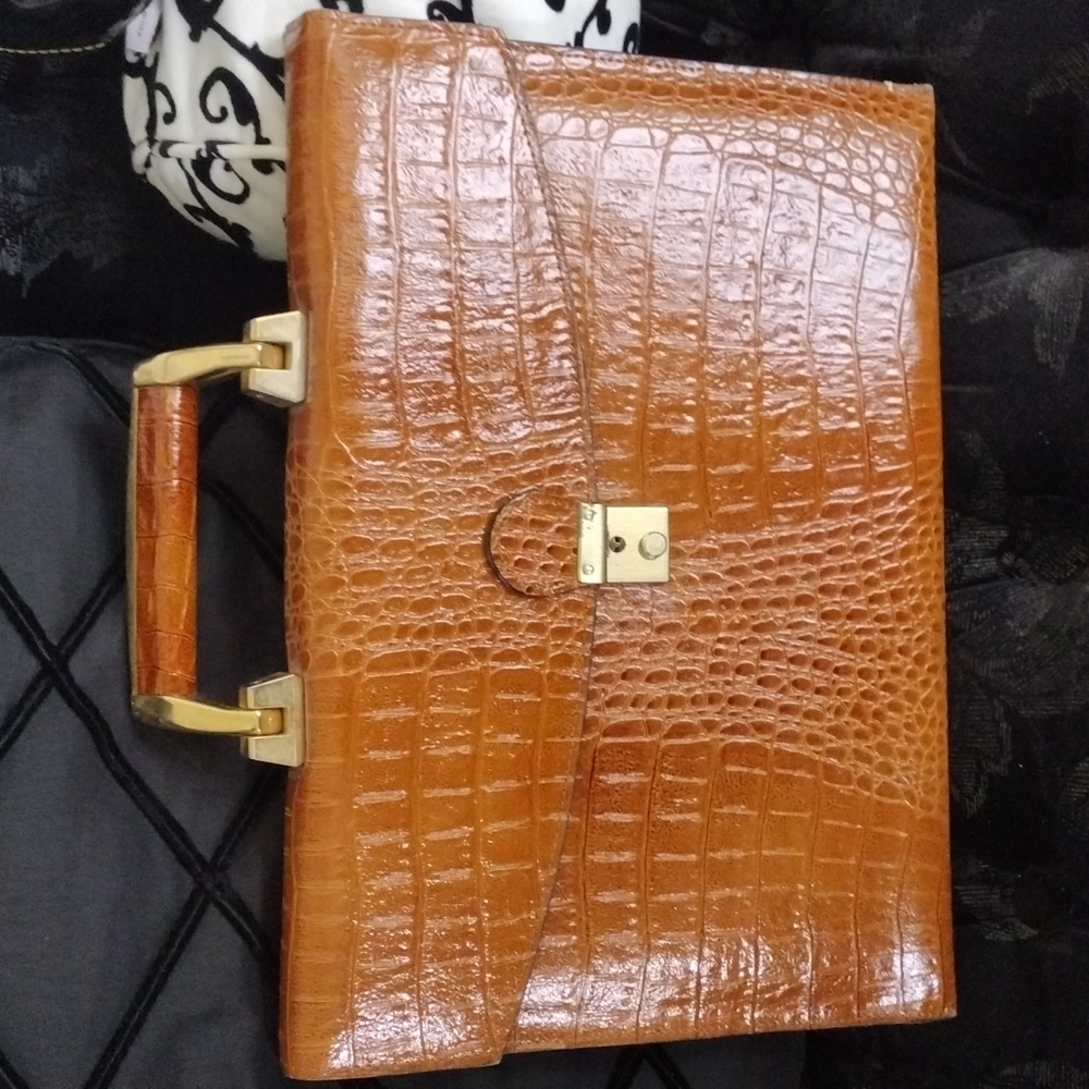 Leather Snakeskin Clutch